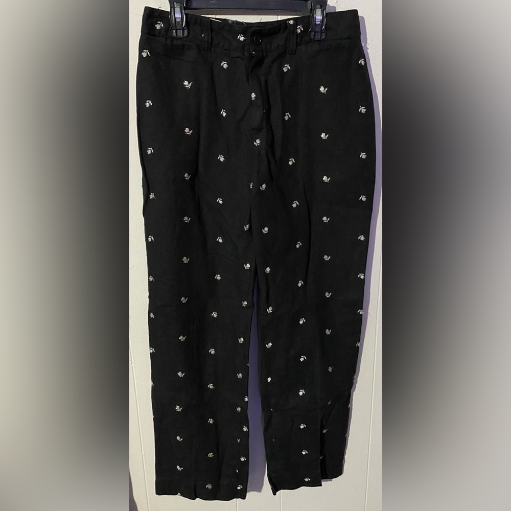 Vintage Jean Leduc High-Rise Linen Blend Floral pants